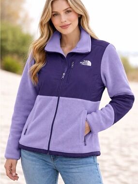 The North Face Denali Fleece Jacket Womens Large Purple Polartec Full Zip